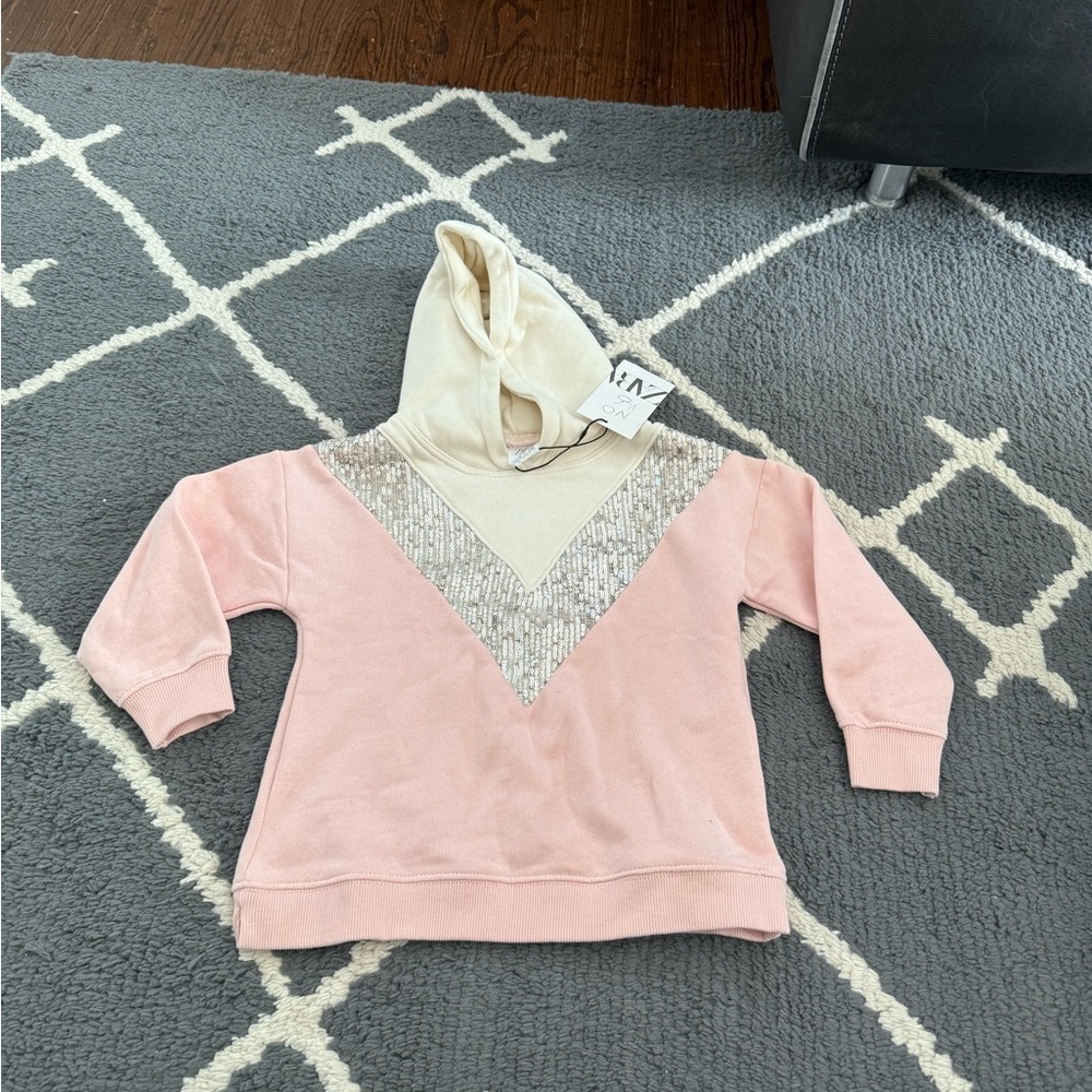 Zara Kids Sequin Colorblock Sweatshirt